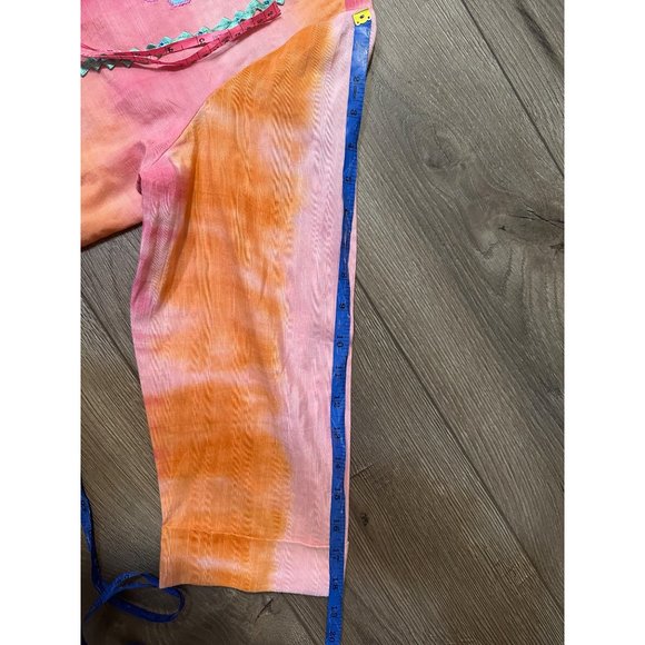 Indigo Moon Watercolor Pinwheel Applique Big Shirt, Sz M, Oranges & Pinks - Picture 3 of 6